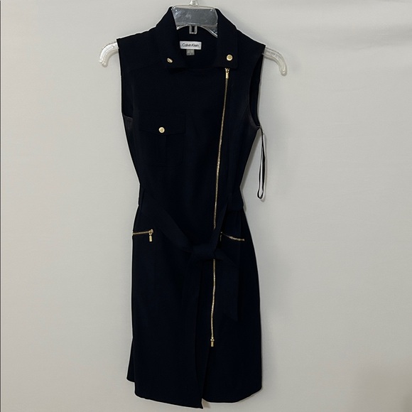 Calvin Klein Dresses & Skirts - Calvin Klein Navy Dress with Gold Accents